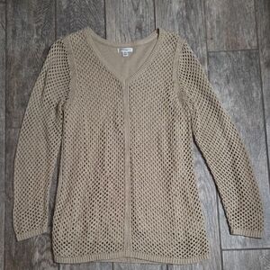 Croft & Barrow Women's Beige V-Neck Sweater